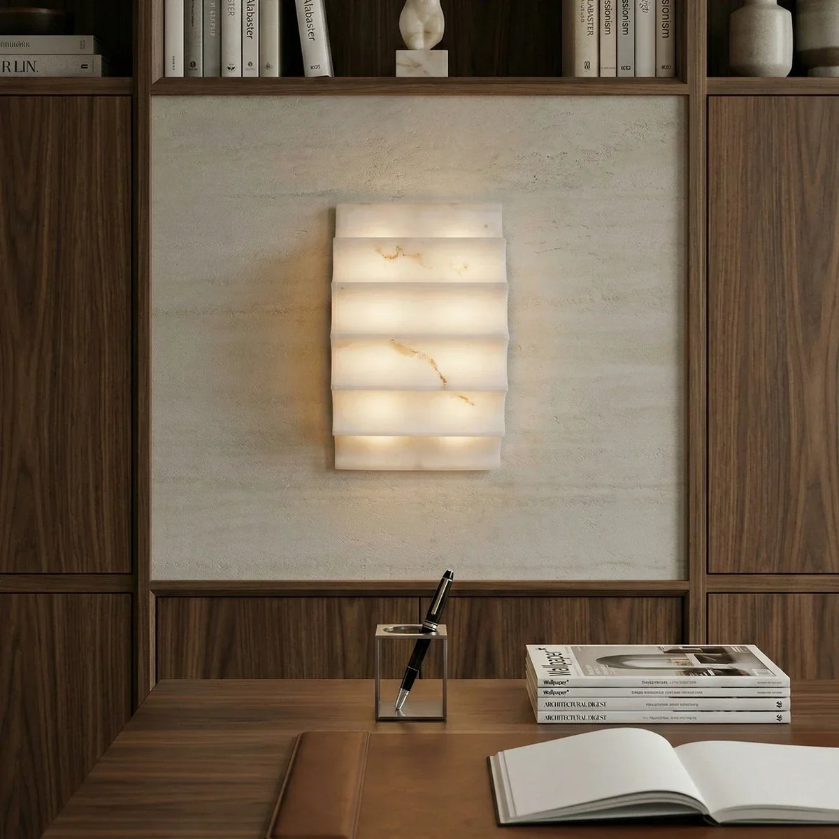 Stepped Arched Alabaster Wall Lamp – Alabaster detail 5