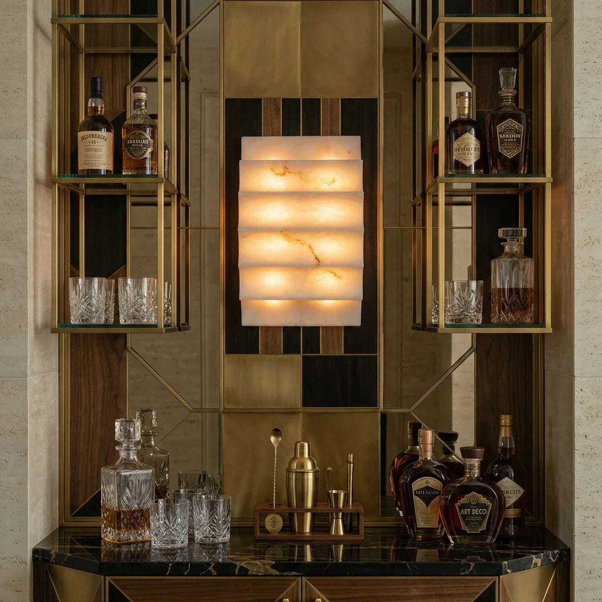 Stepped Arched Alabaster Wall Lamp – Alabaster detail 3