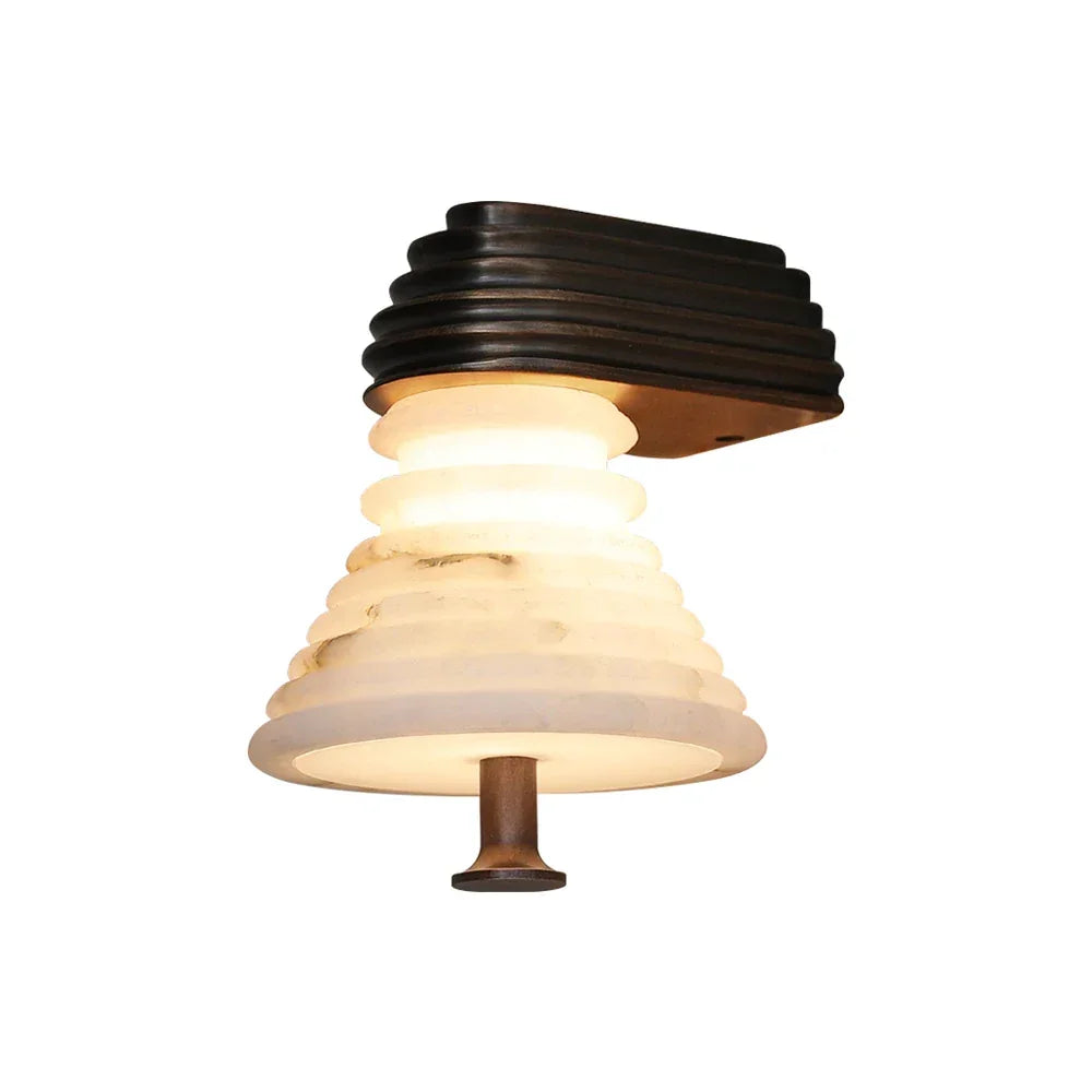 Strata Ribbed Alabaster Wall Sconce – Alabaster detail 12