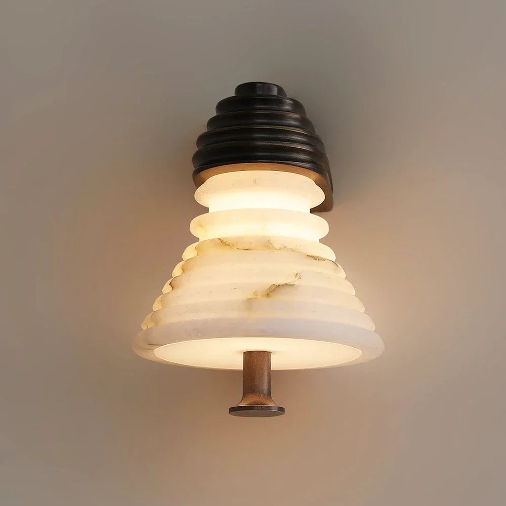 Strata Ribbed Alabaster Wall Sconce – Alabaster detail 11