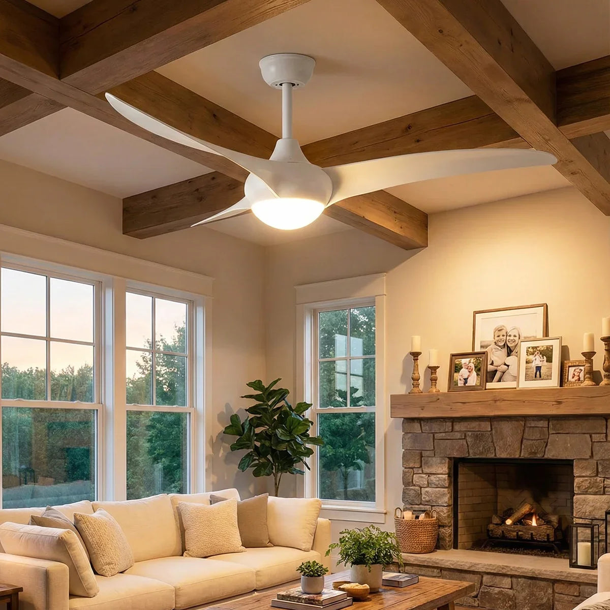 Streamlined Traditional Glass Ceiling Fan Light – Glass detail 10