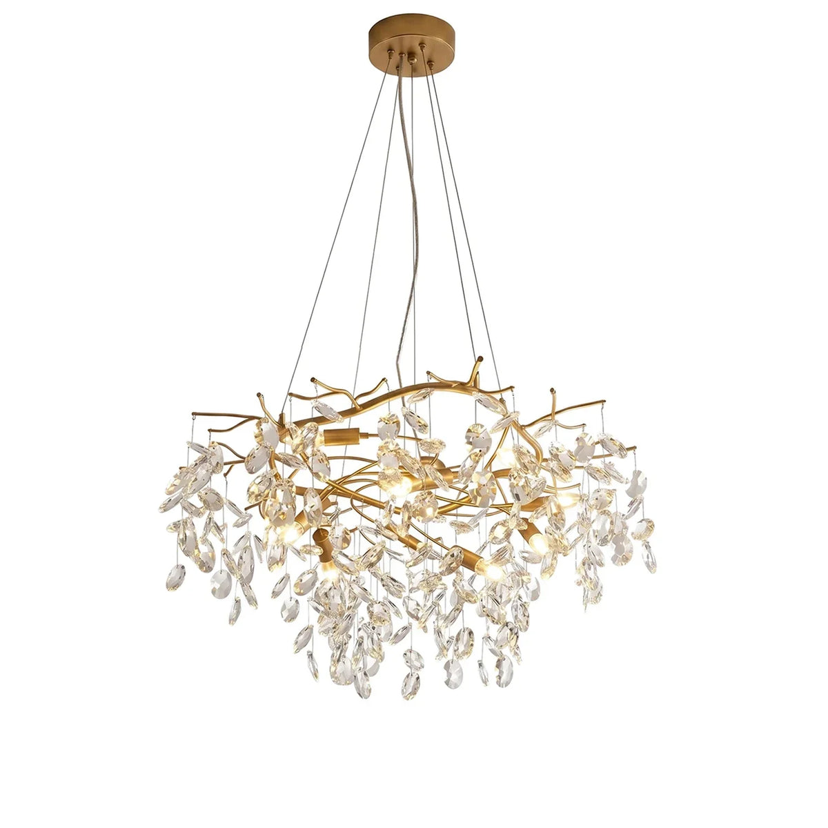 Crystal Teardrop Brass Chandelier – Crystal detail 15
