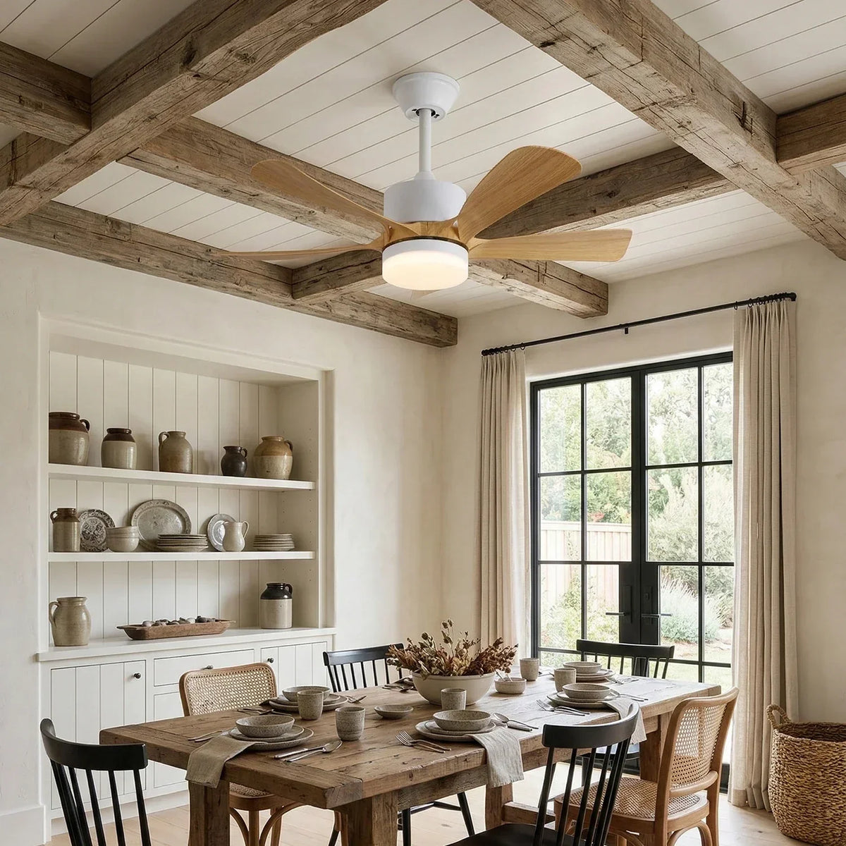 Stylish Aveline Five-Blade Copper Ceiling Fan Light – Copper detail 4