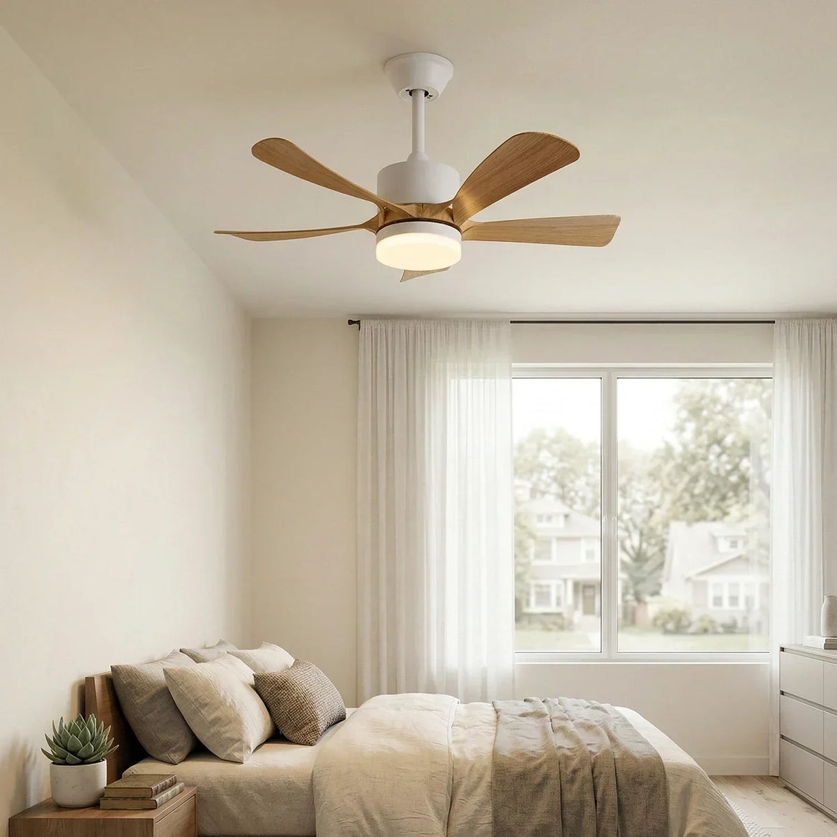 Stylish Aveline Five-Blade Copper Ceiling Fan Light – Copper detail 5
