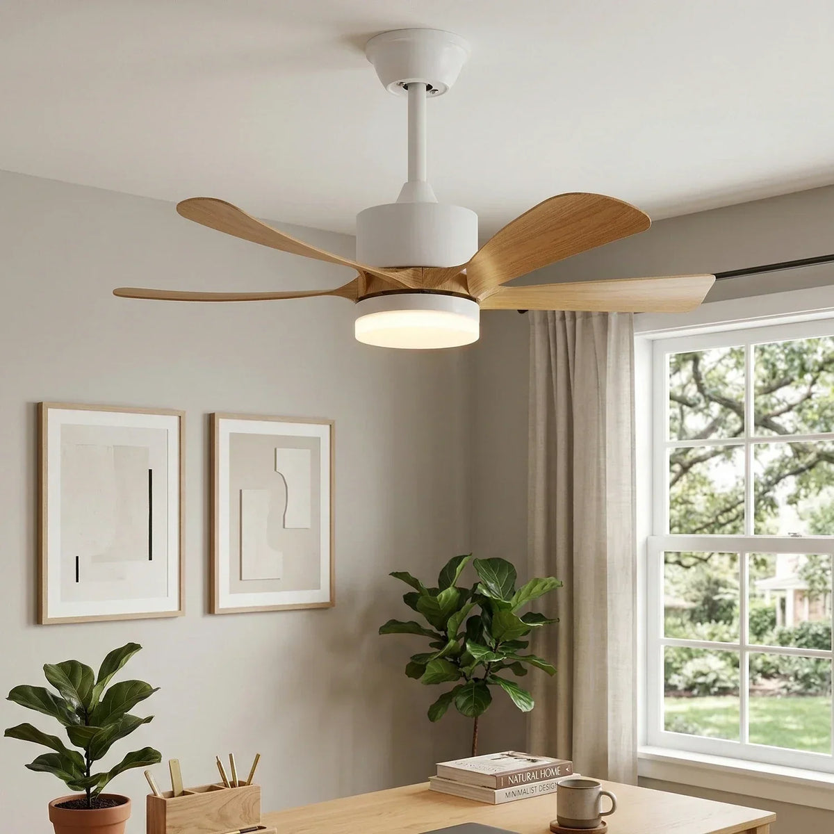 Stylish Aveline Five-Blade Copper Ceiling Fan Light – Copper detail 6