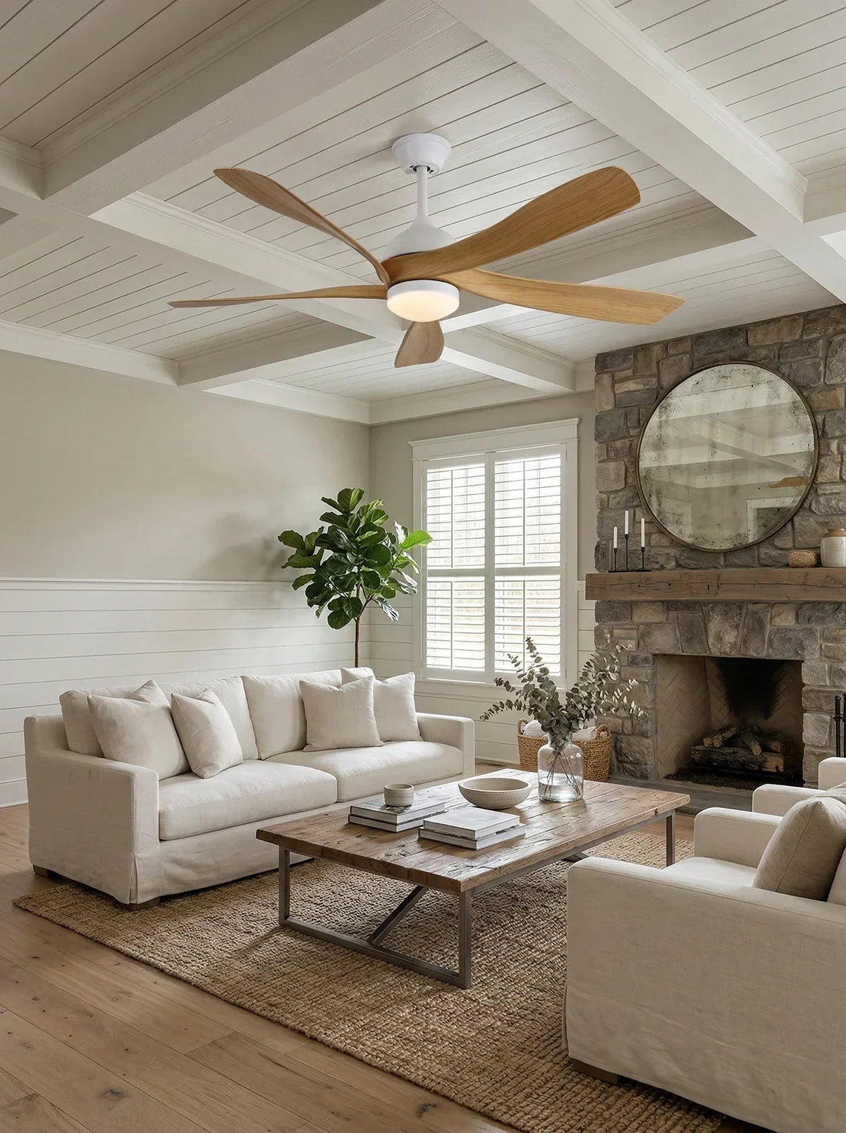 Stylish Aveline Five-Blade Copper Ceiling Fan Light – Copper detail 9