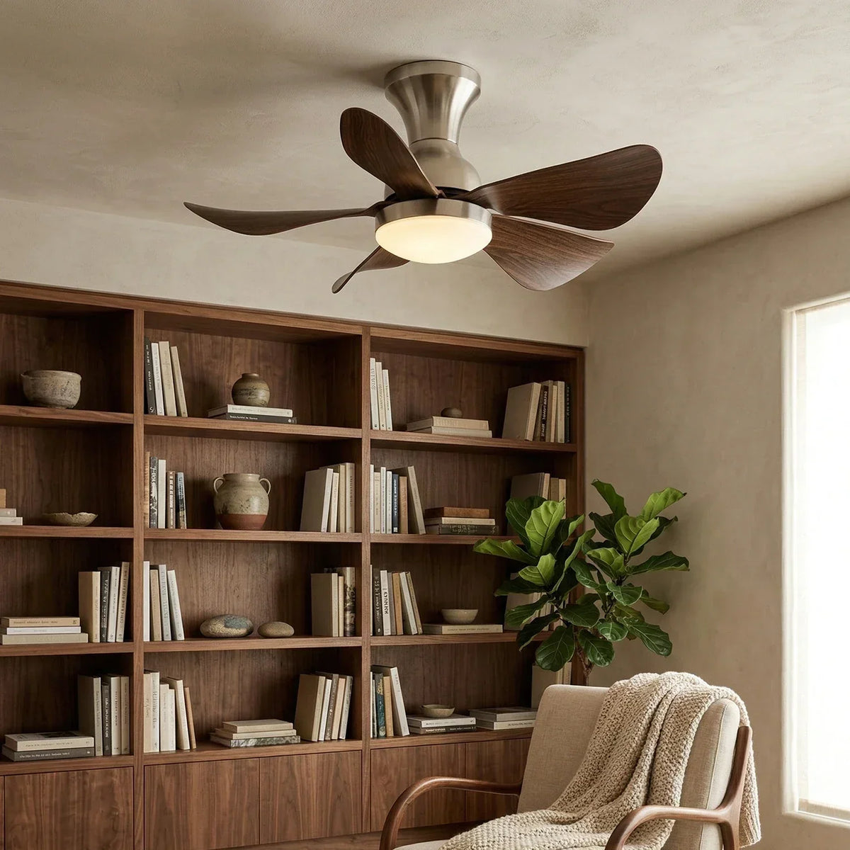 Stylish Compact Silent Copper Ceiling Fan Light – Copper detail 8