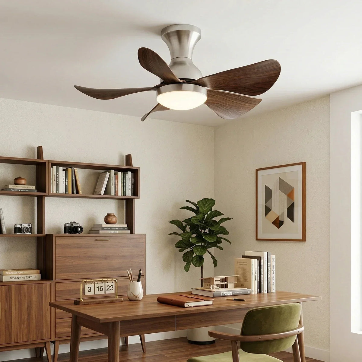 Stylish Compact Silent Copper Ceiling Fan Light – Copper detail 4
