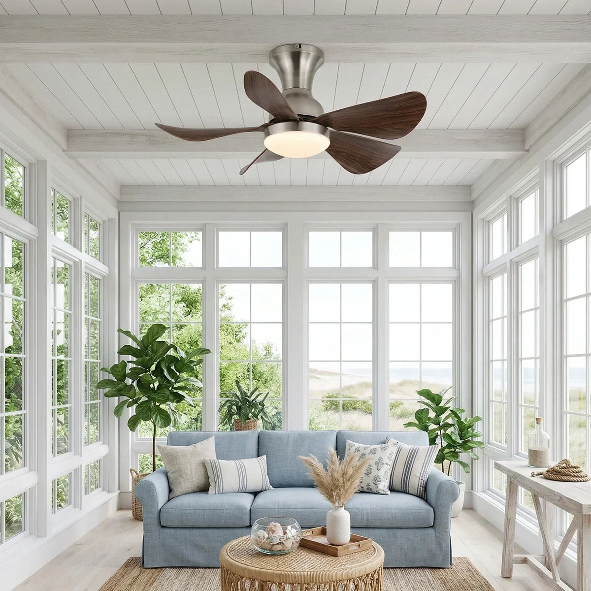 Stylish Compact Silent Copper Ceiling Fan Light – Copper detail 9