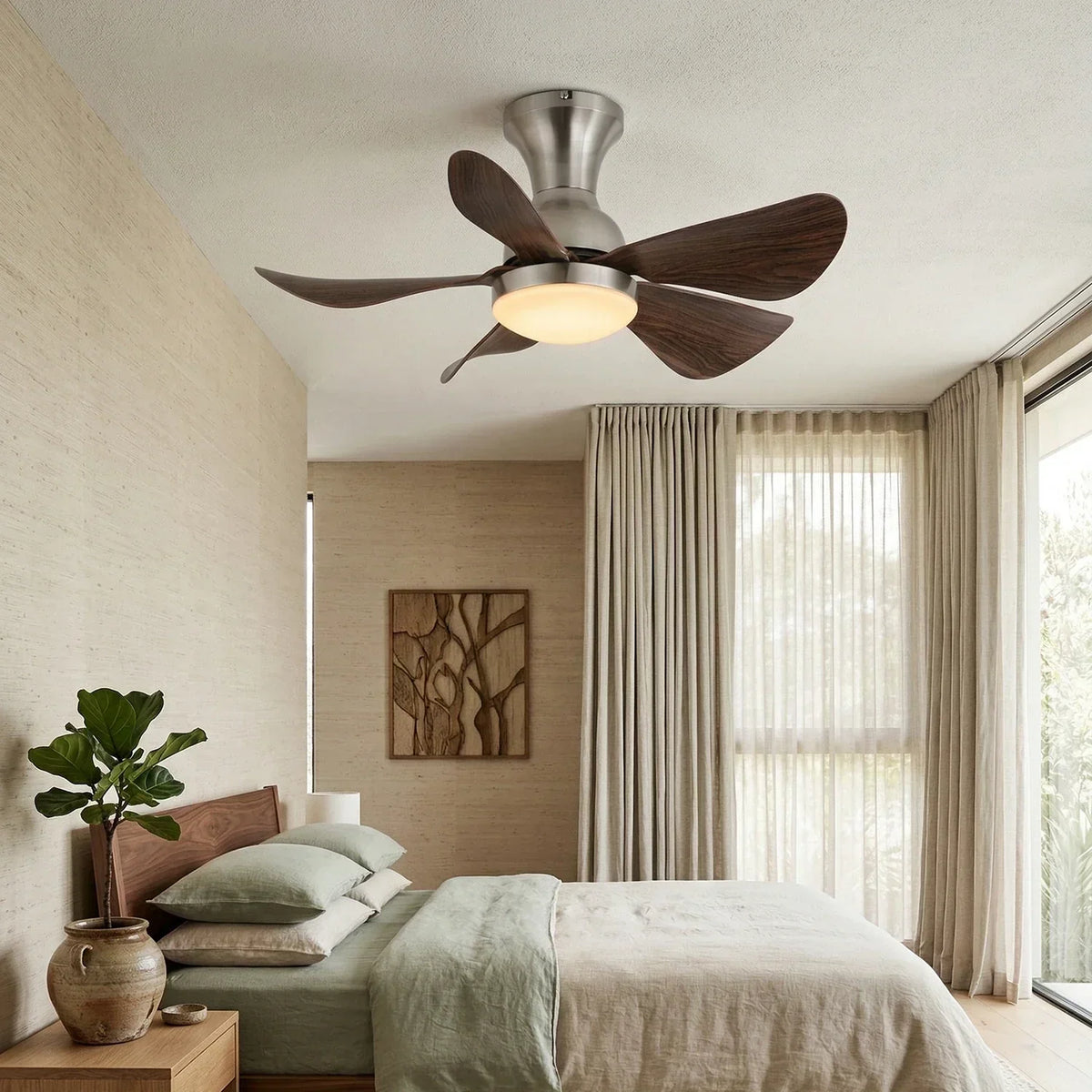 Stylish Compact Silent Copper Ceiling Fan Light – Copper detail 5