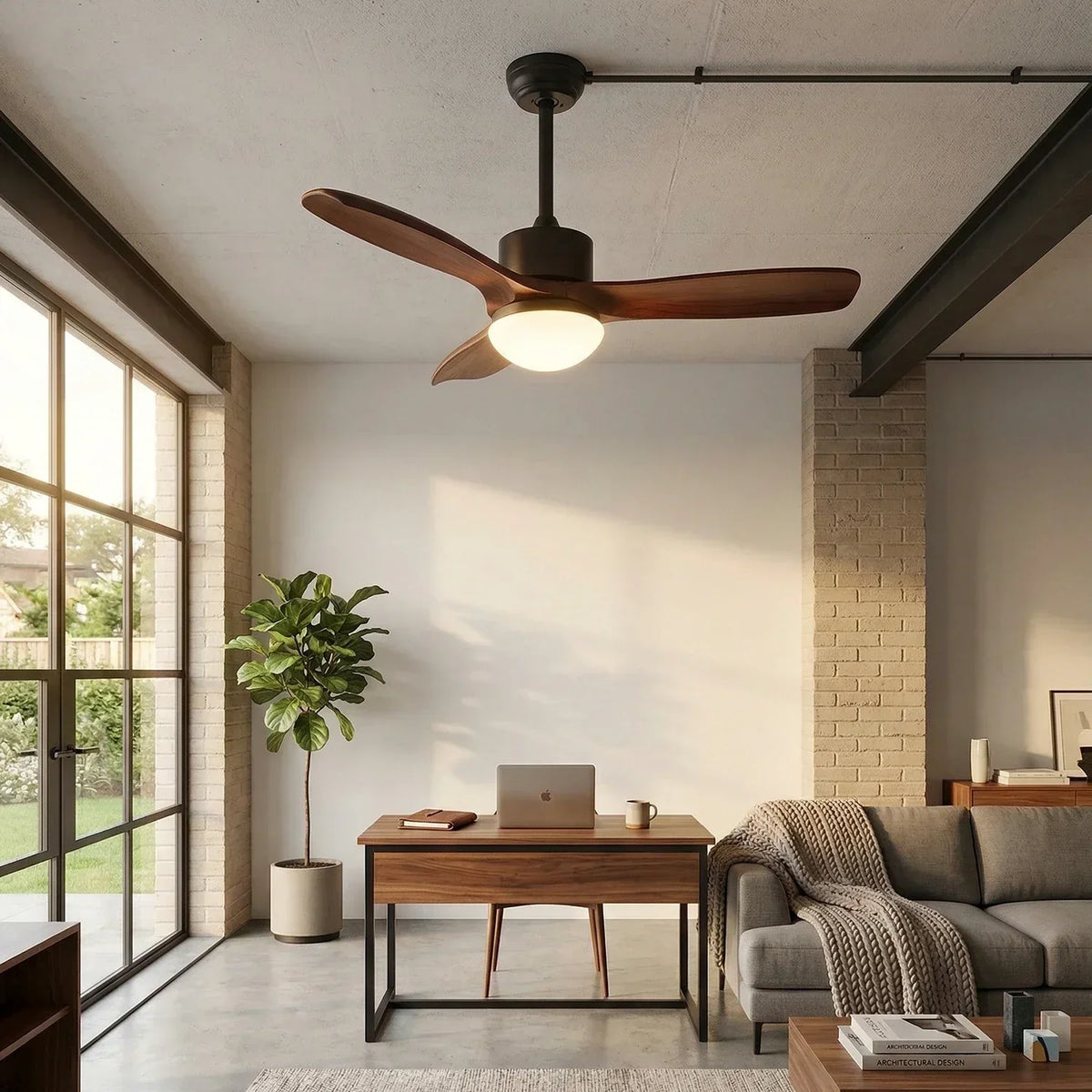Stylish Harborough 3-Blade Glass Ceiling Fan Light – Glass detail 4