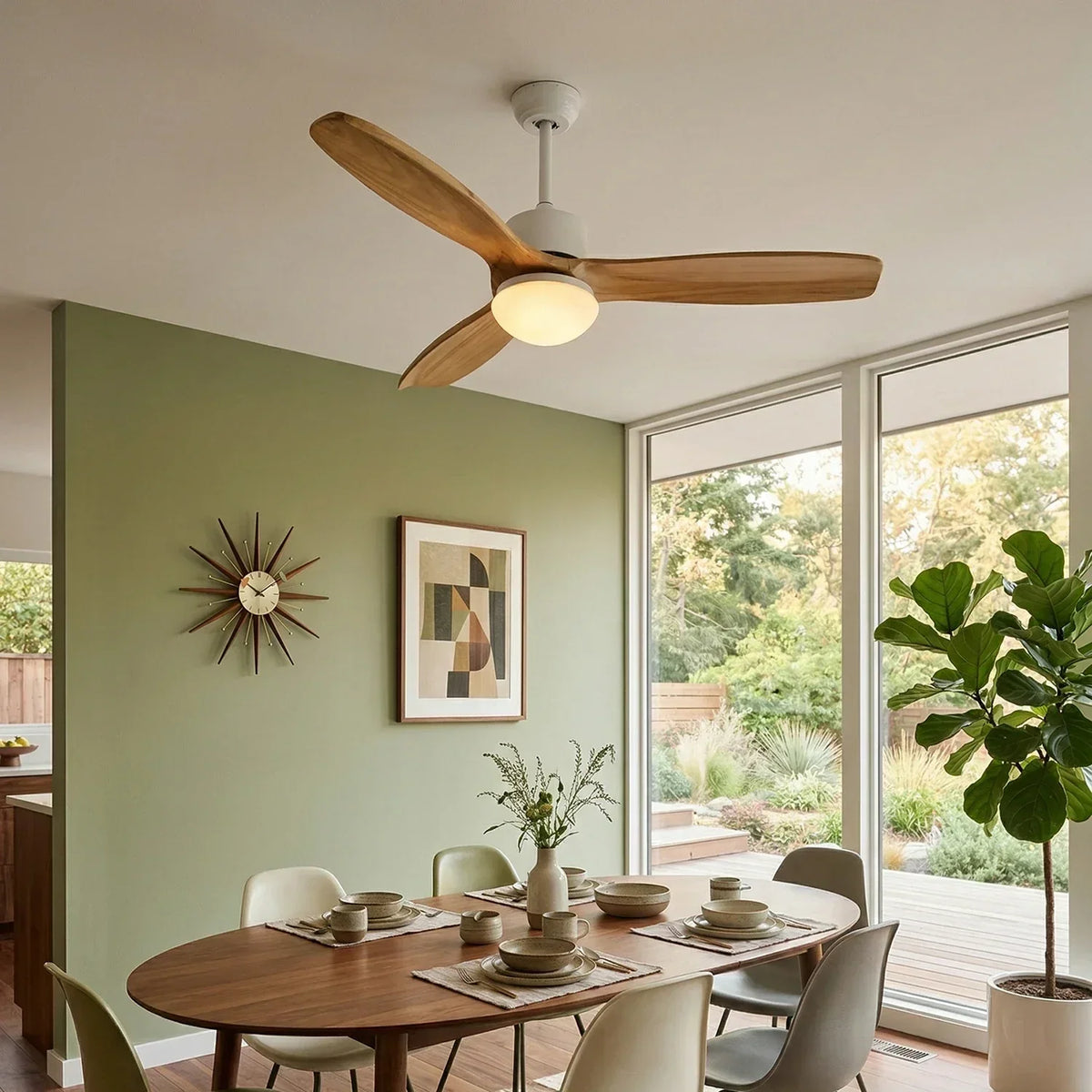 Stylish Harborough 3-Blade Glass Ceiling Fan Light – Glass detail 3