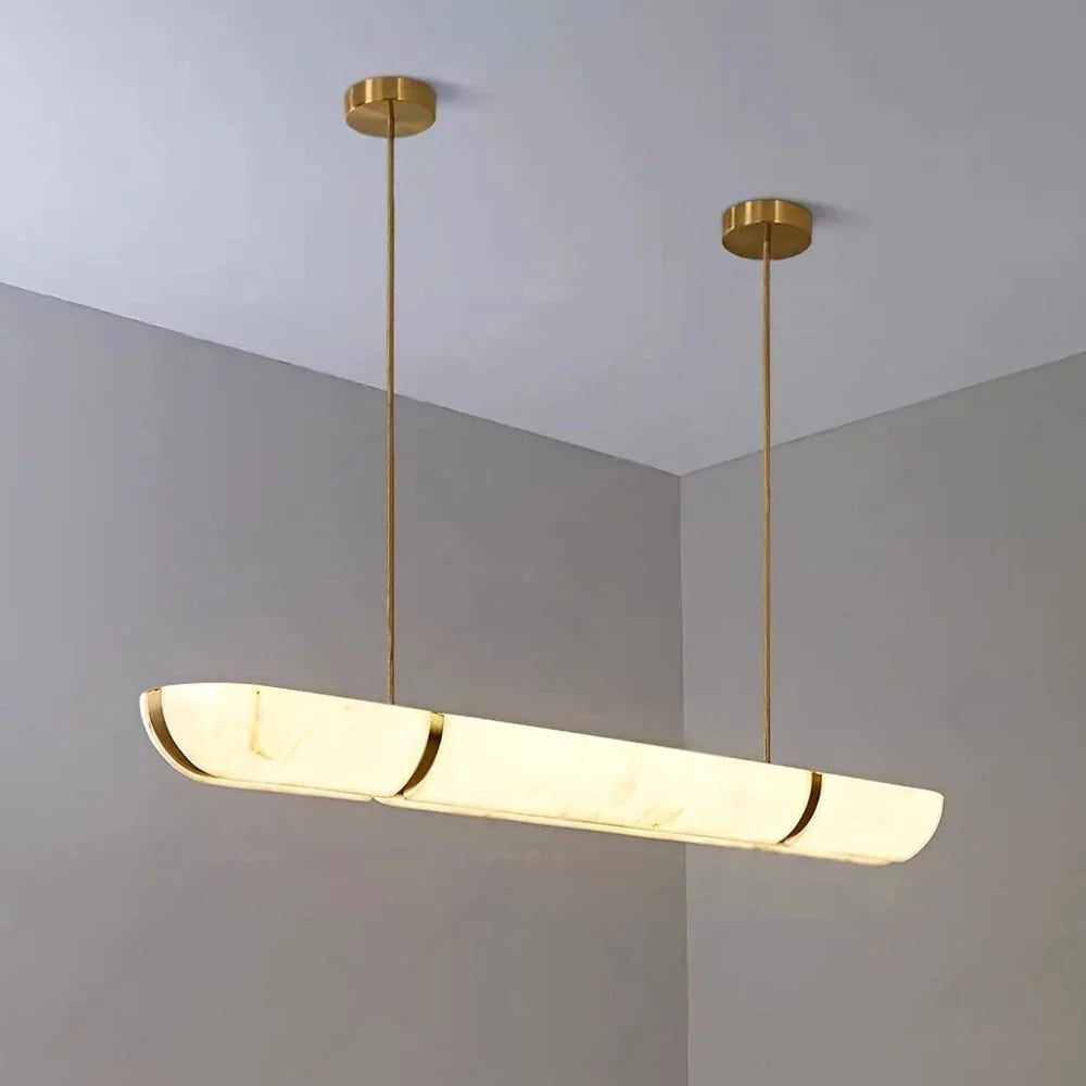 Sylvi Linear Alabaster Trough Chandelier – Alabaster detail 12