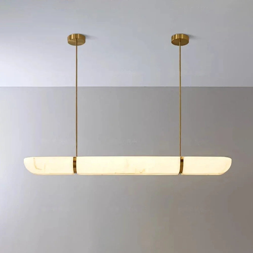 Sylvi Linear Alabaster Trough Chandelier – Alabaster detail 14
