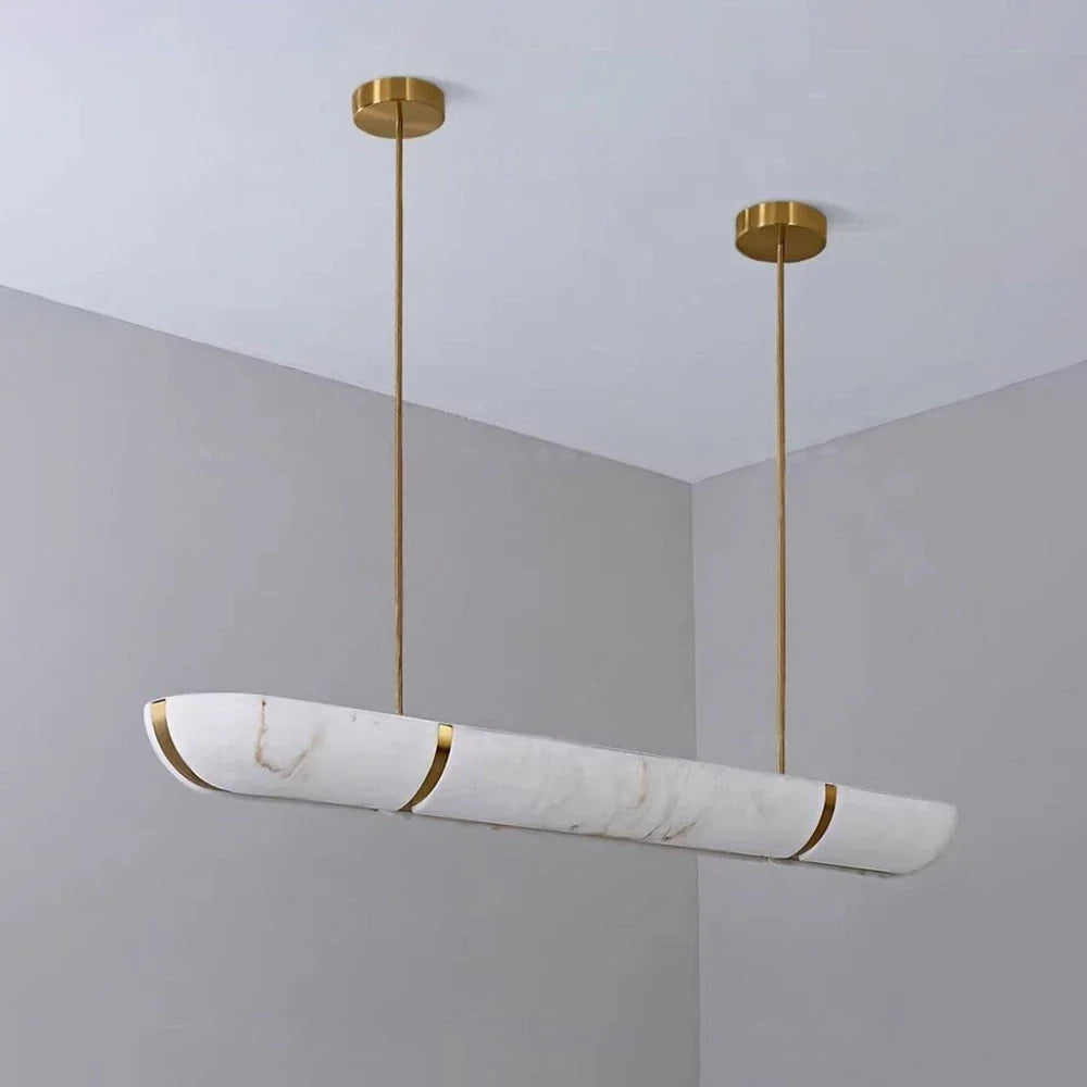 Sylvi Linear Alabaster Trough Chandelier – Alabaster detail 13