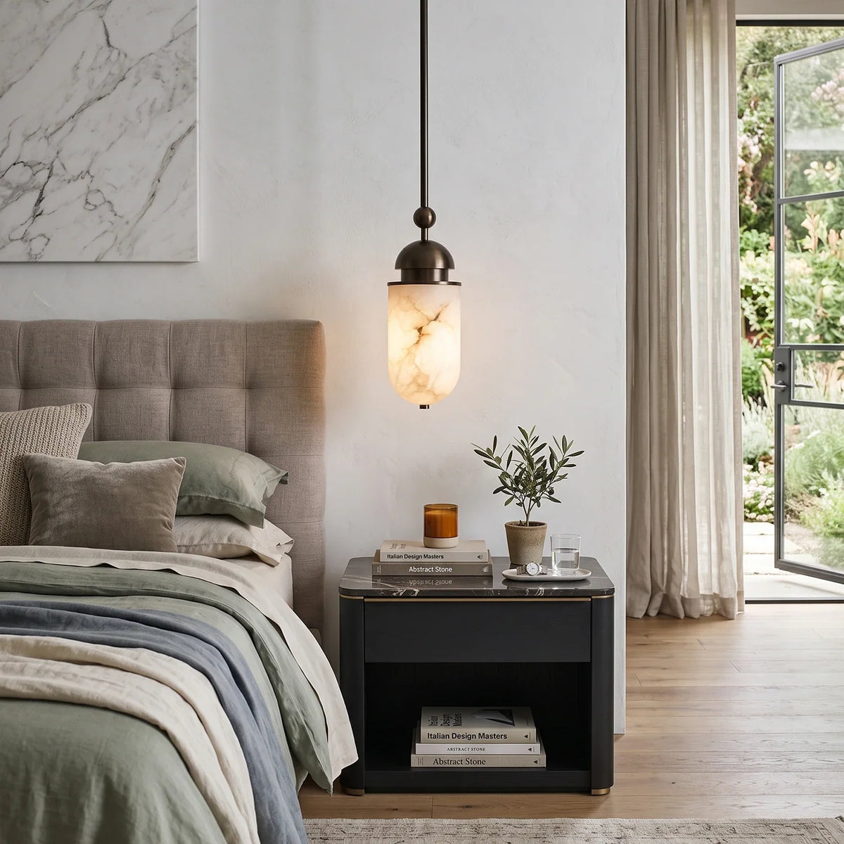 Tamsin Capsule Alabaster Rod Pendant Lamp – Alabaster detail 3