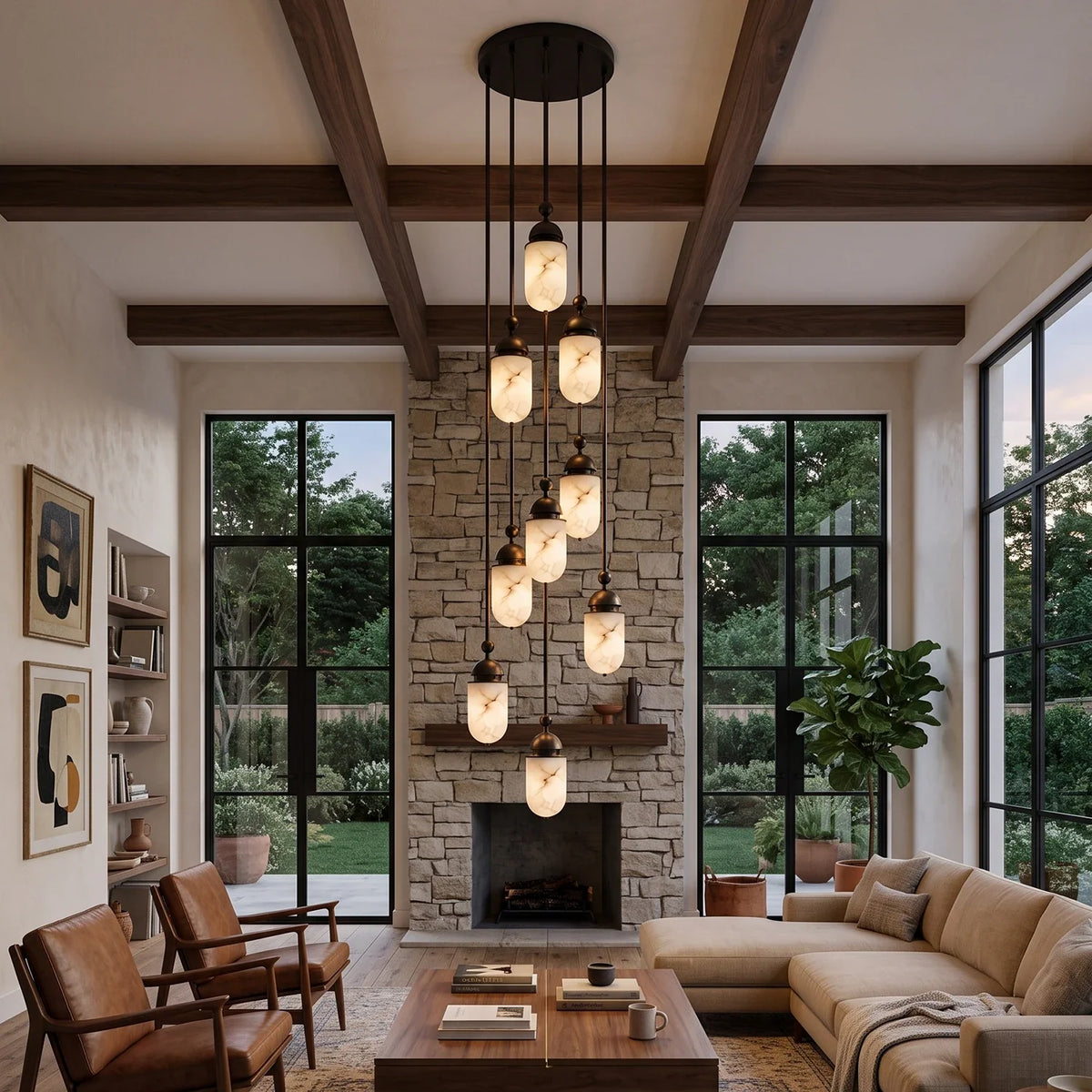Tamsin Capsule Alabaster Rod Pendant Lamp – Alabaster detail 8