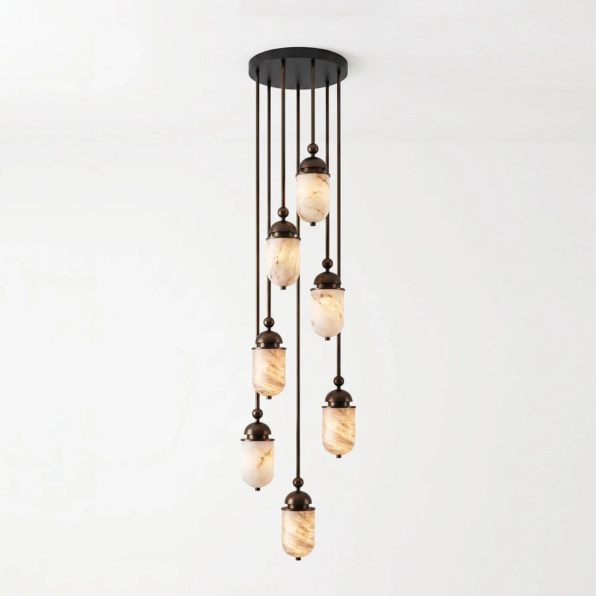 Tamsin Capsule Alabaster Rod Pendant Lamp – Alabaster detail 14