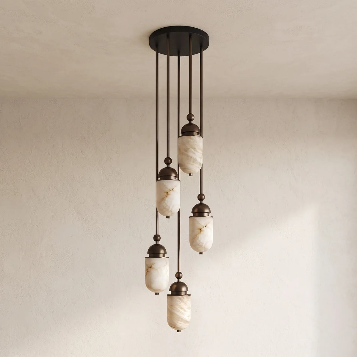 Tamsin Capsule Alabaster Rod Pendant Lamp – Alabaster detail 11