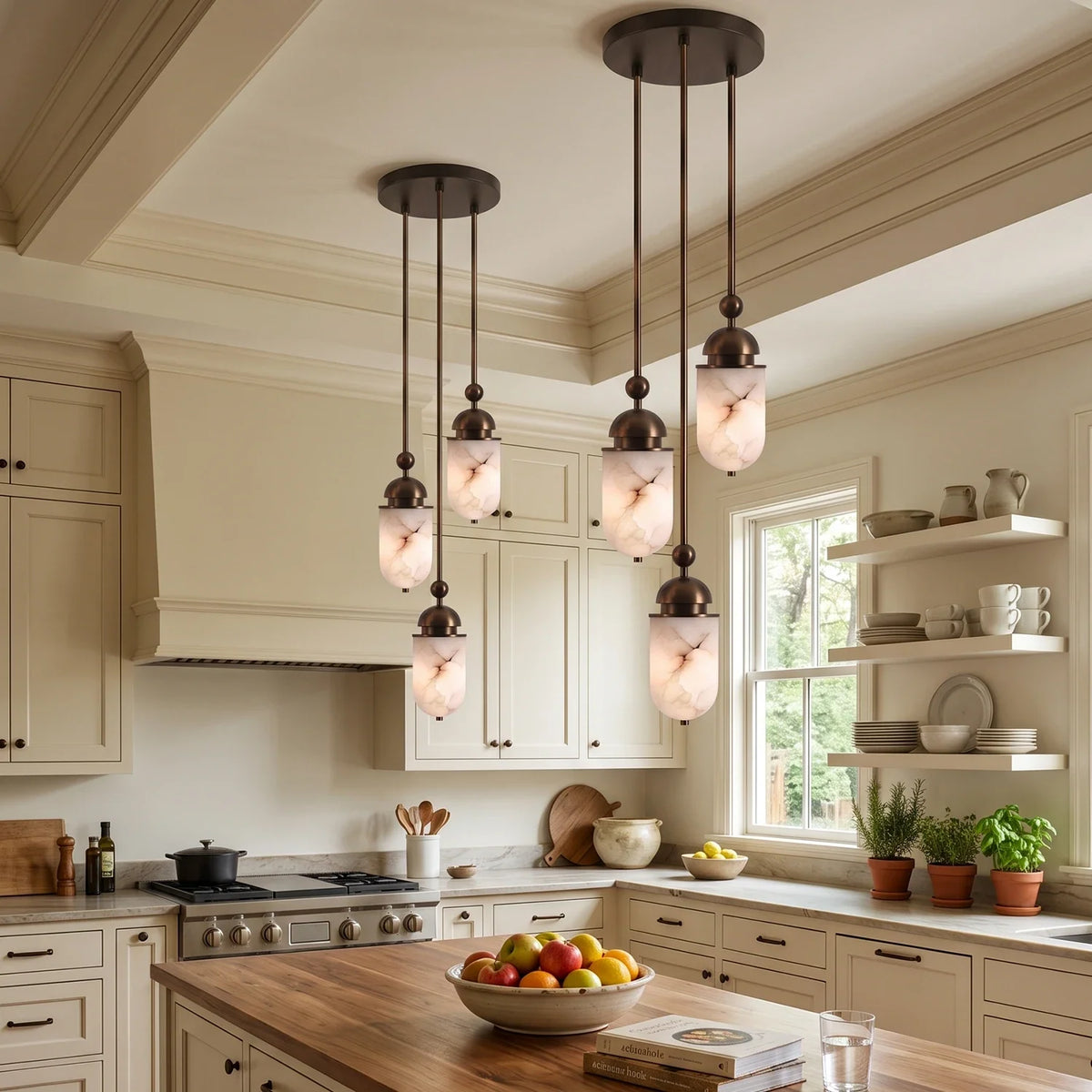 Tamsin Capsule Alabaster Rod Pendant Lamp – Alabaster detail 4
