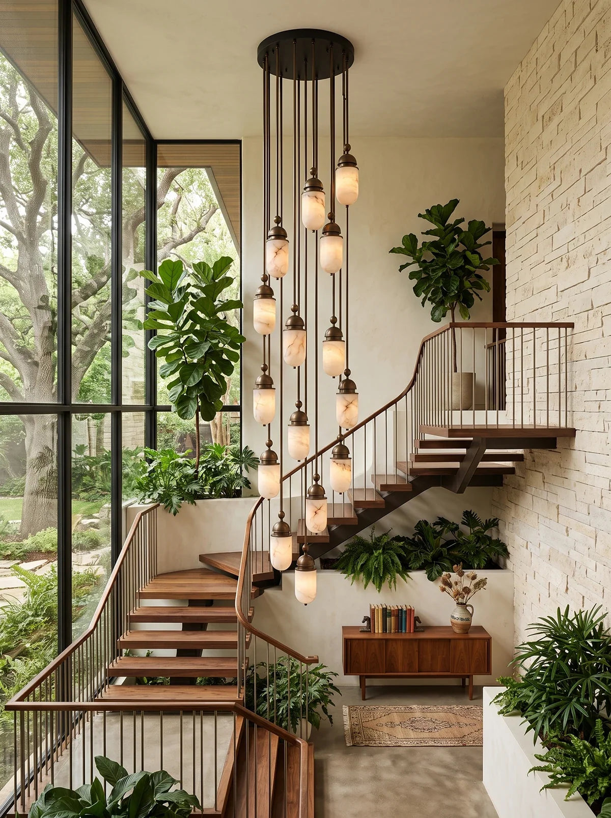 Tamsin Capsule Alabaster Rod Pendant Lamp – Alabaster detail 9
