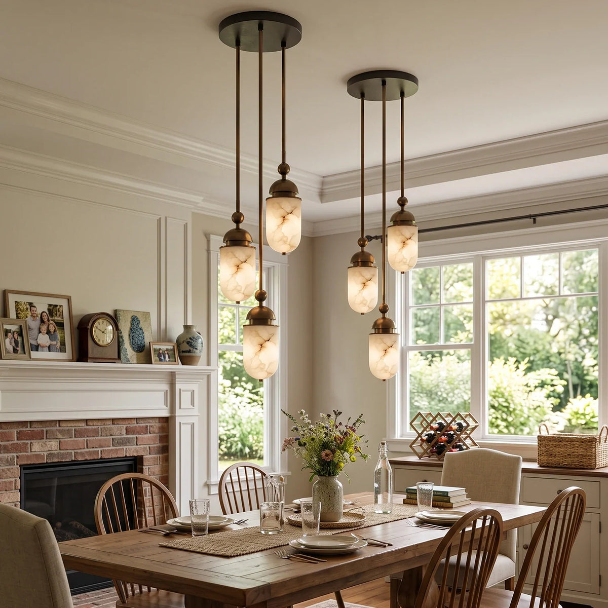 Tamsin Capsule Alabaster Rod Pendant Lamp – Alabaster detail 6