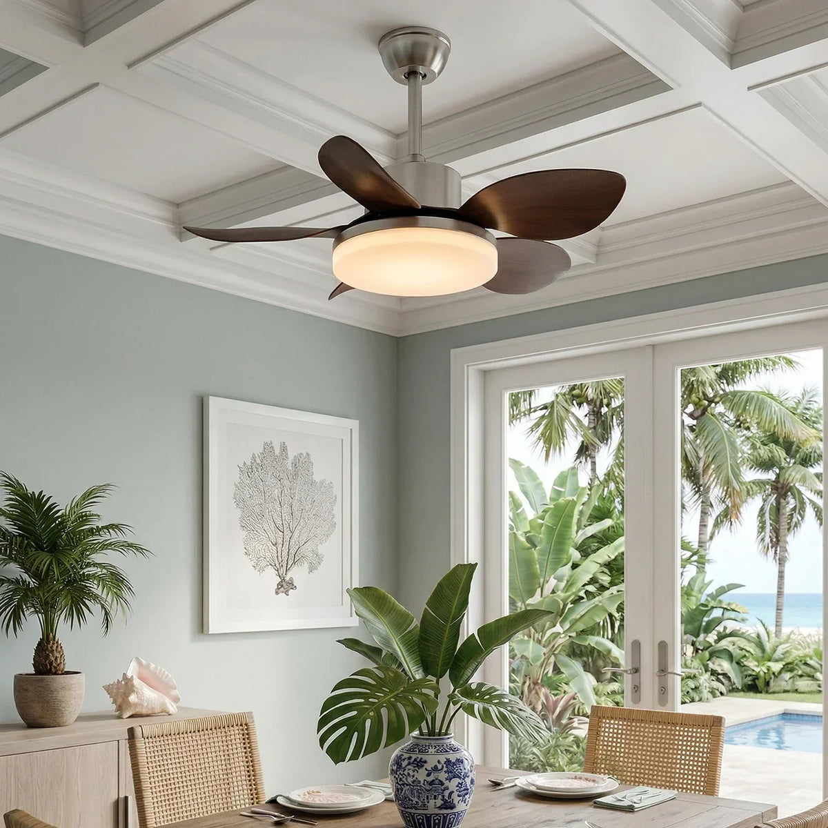 Terra Modern Silent Copper Ceiling Fan Light – Copper detail 8
