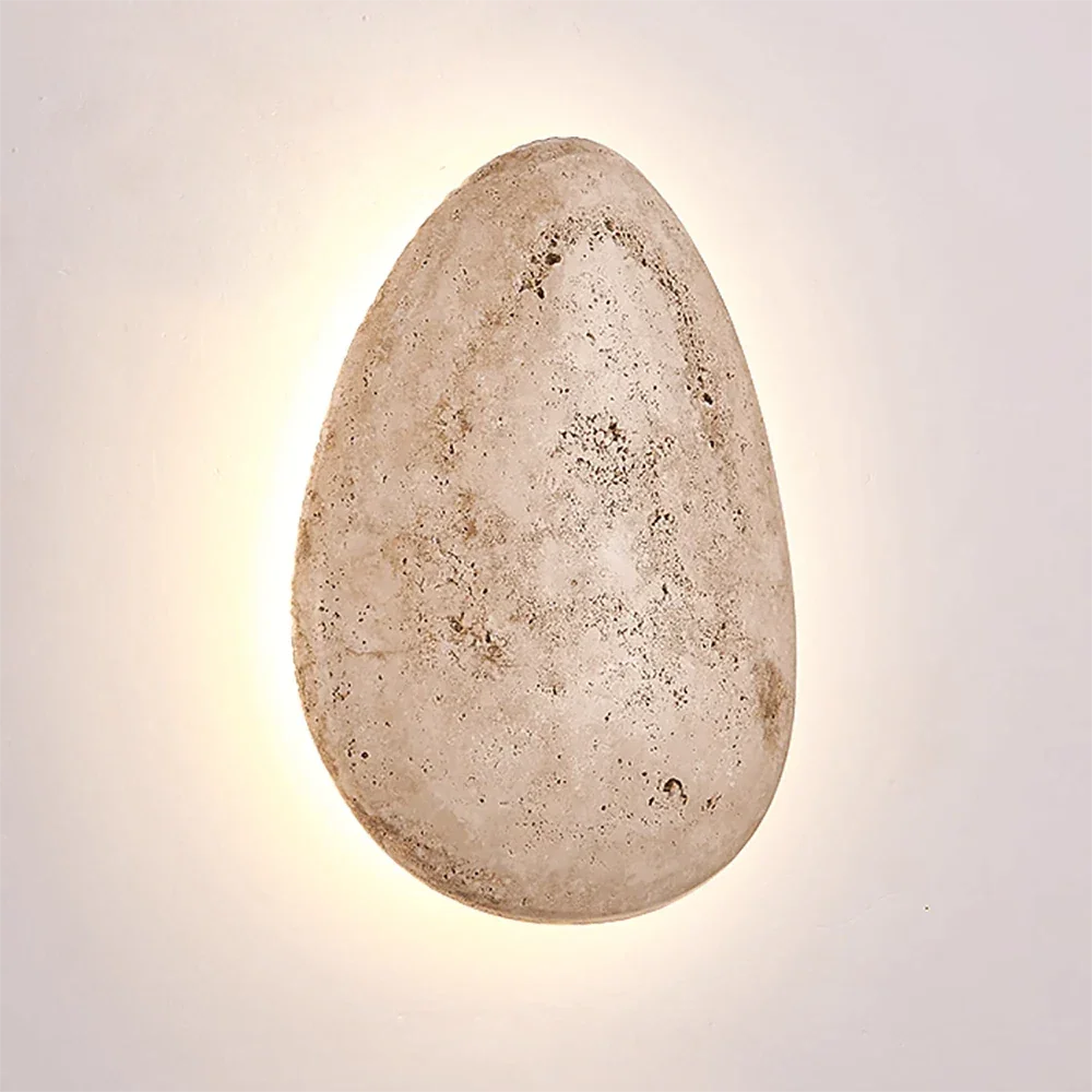 Terra Ovo Pebble-Shaped Travertine Wall Lamp – Travertine detail 15