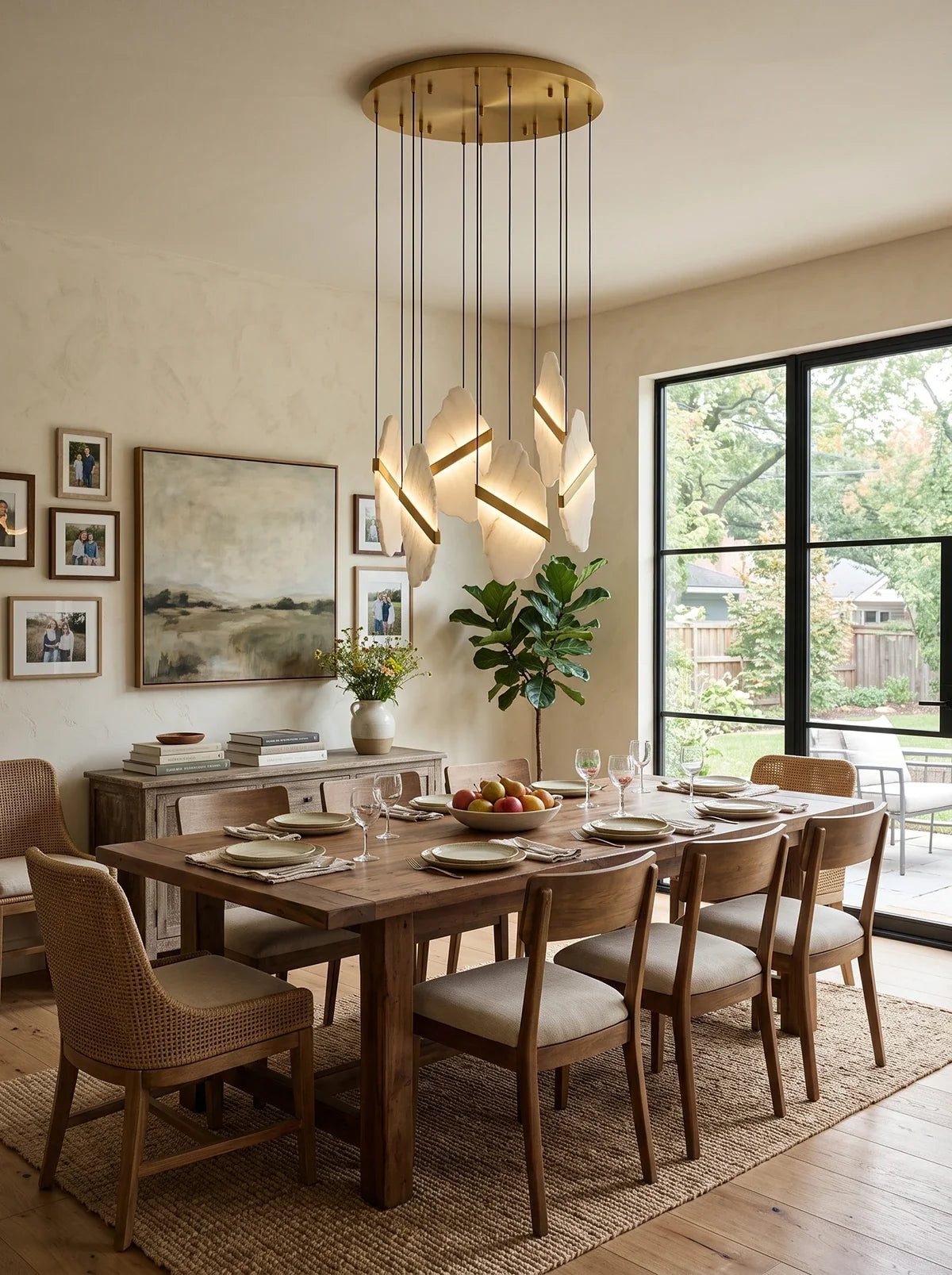 Thalia Cleaved Stone Cluster Alabaster Chandelier – Alabaster detail 9