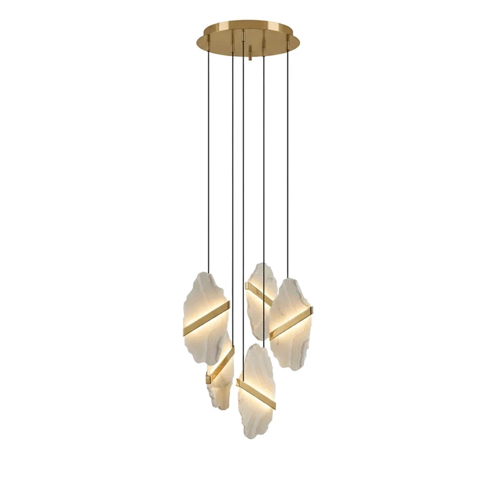Thalia Cleaved Stone Cluster Alabaster Chandelier