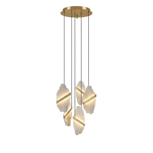 Thalia Cleaved Stone Cluster Alabaster Chandelier