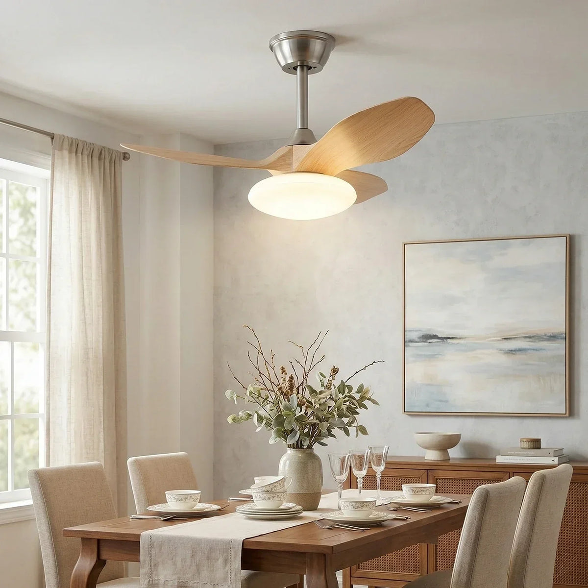 Three-Blade Zephira Copper Ceiling Fan Light – Copper detail 2
