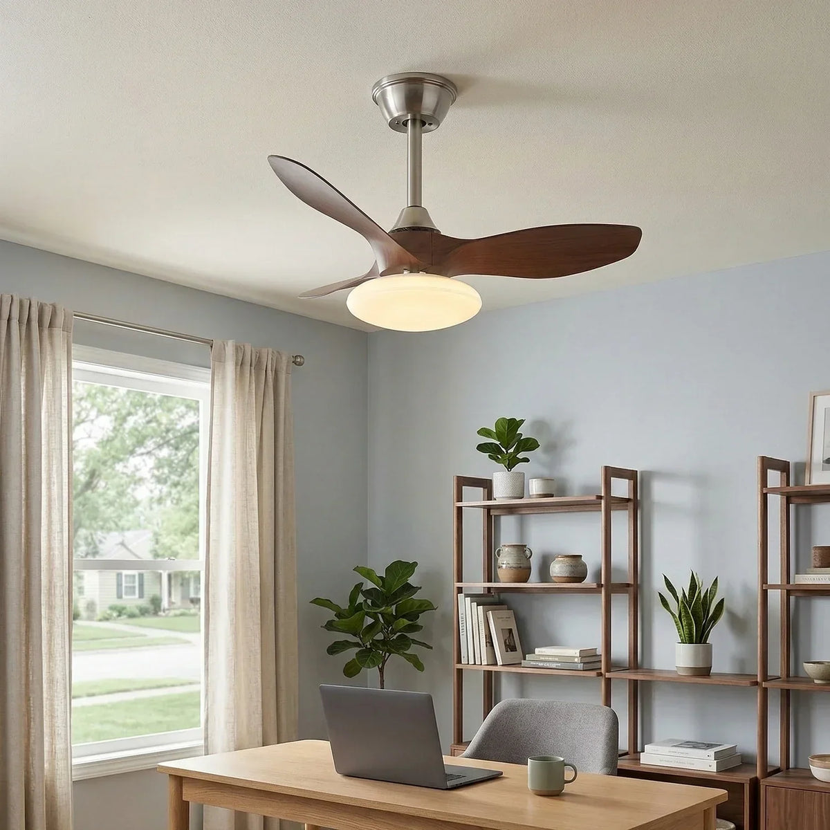 Three-Blade Zephira Copper Ceiling Fan Light – Copper detail 3