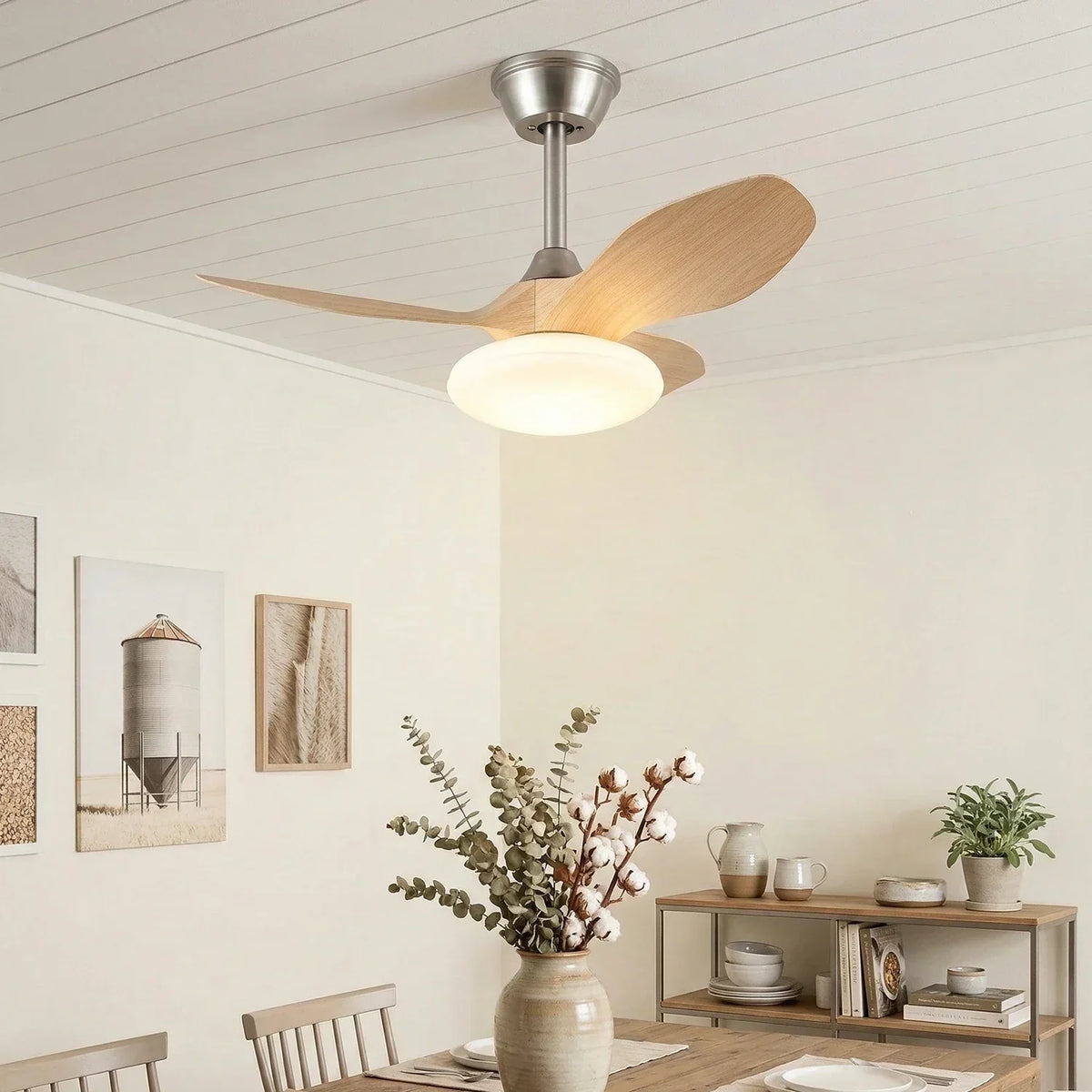 Three-Blade Zephira Copper Ceiling Fan Light – Copper detail 4