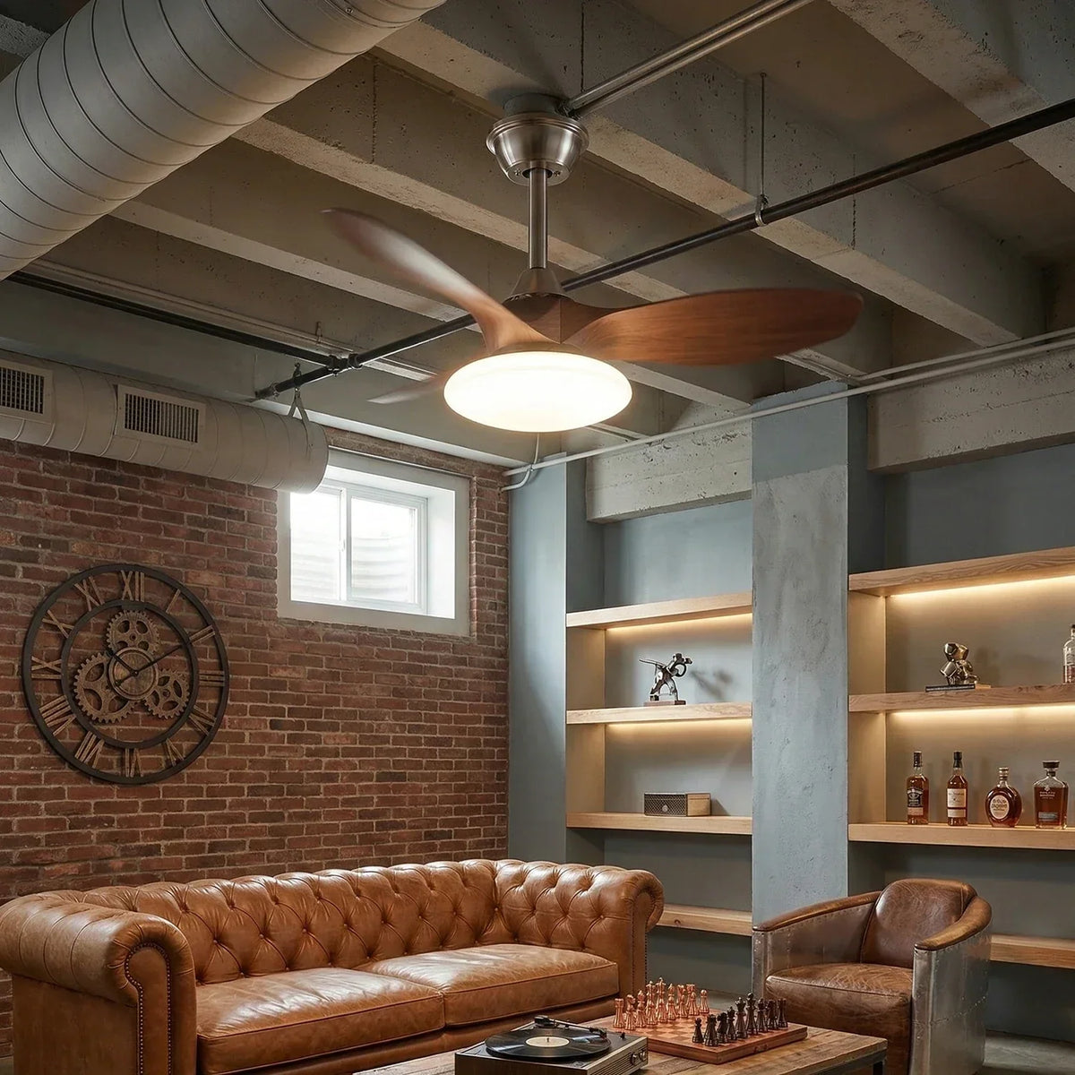 Three-Blade Zephira Copper Ceiling Fan Light – Copper detail 7