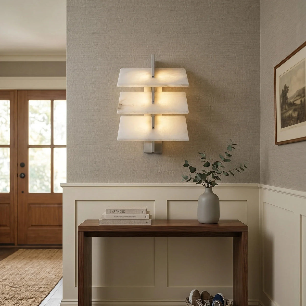 Tiered Alabaster Slab Wall Sconce – Alabaster detail 5