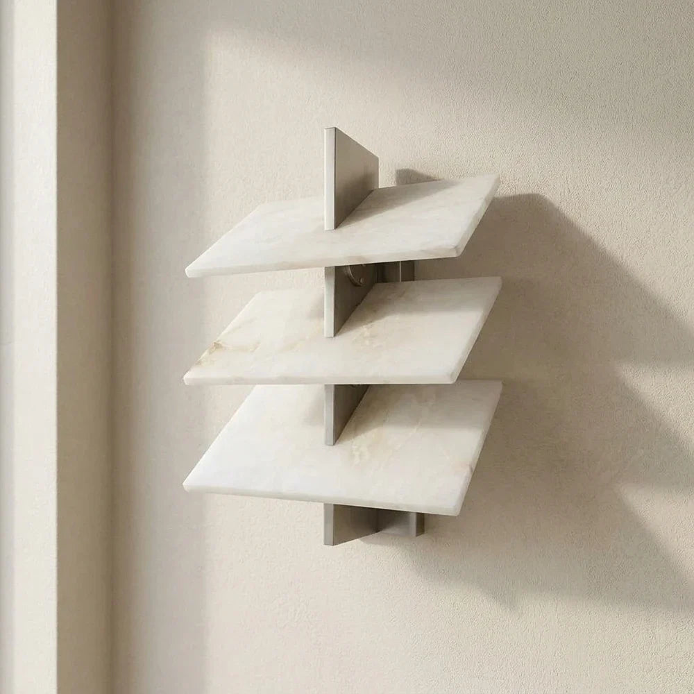 Tiered Alabaster Slab Wall Sconce – Alabaster detail 9