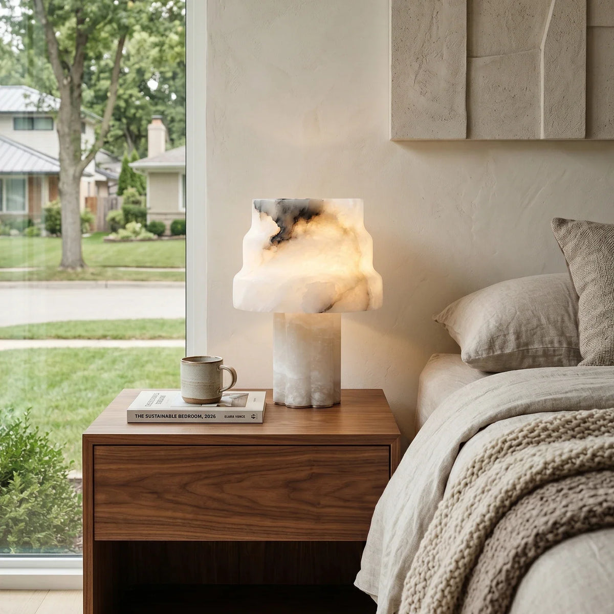 Tiered Verona Alabaster Table Lamp – Alabaster detail 3