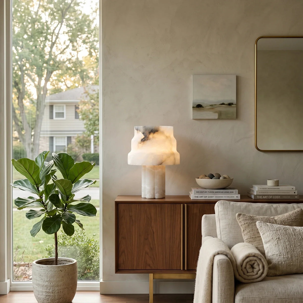 Tiered Verona Alabaster Table Lamp – Alabaster detail 6