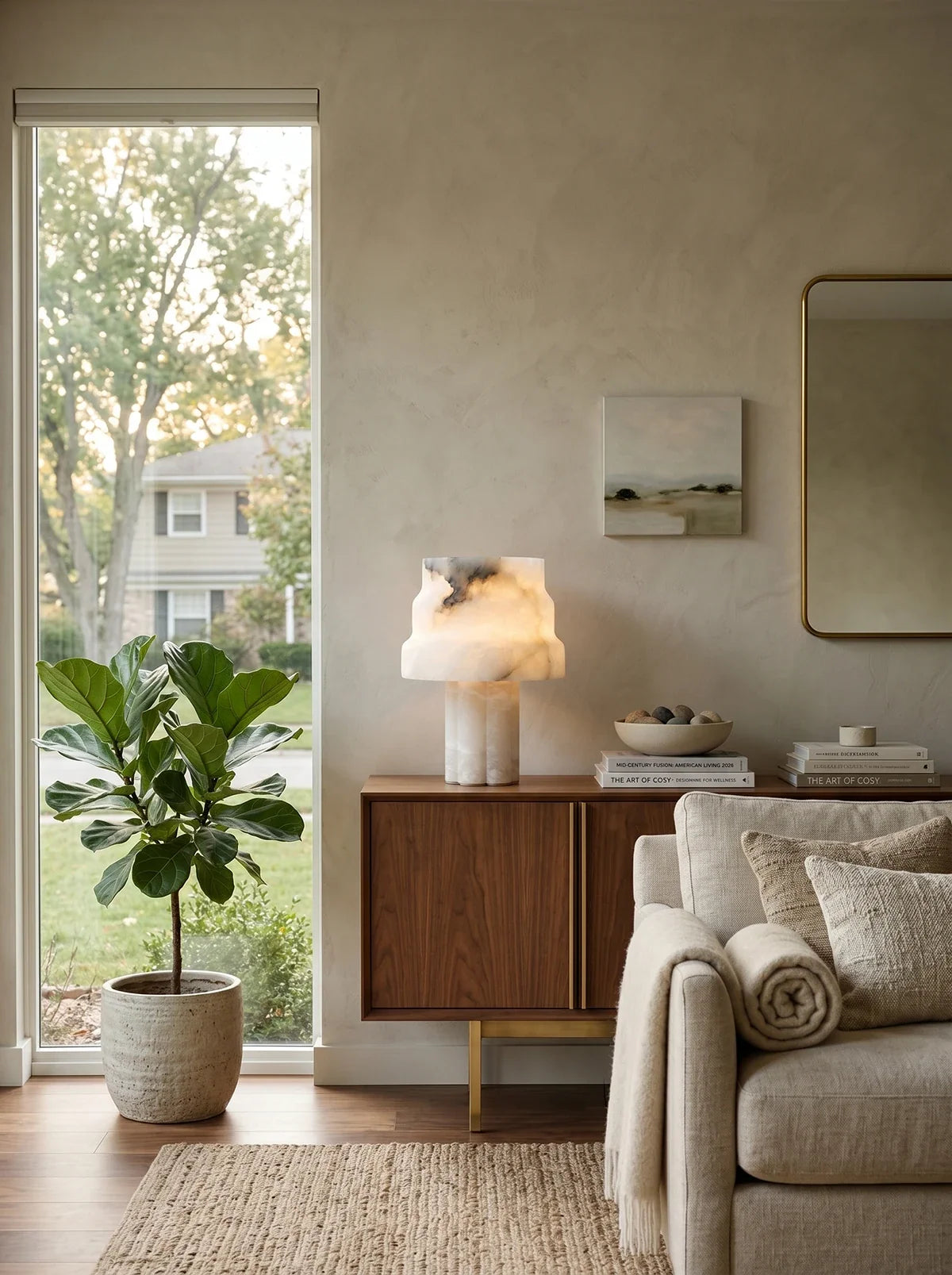 Tiered Verona Alabaster Table Lamp – Alabaster detail 9