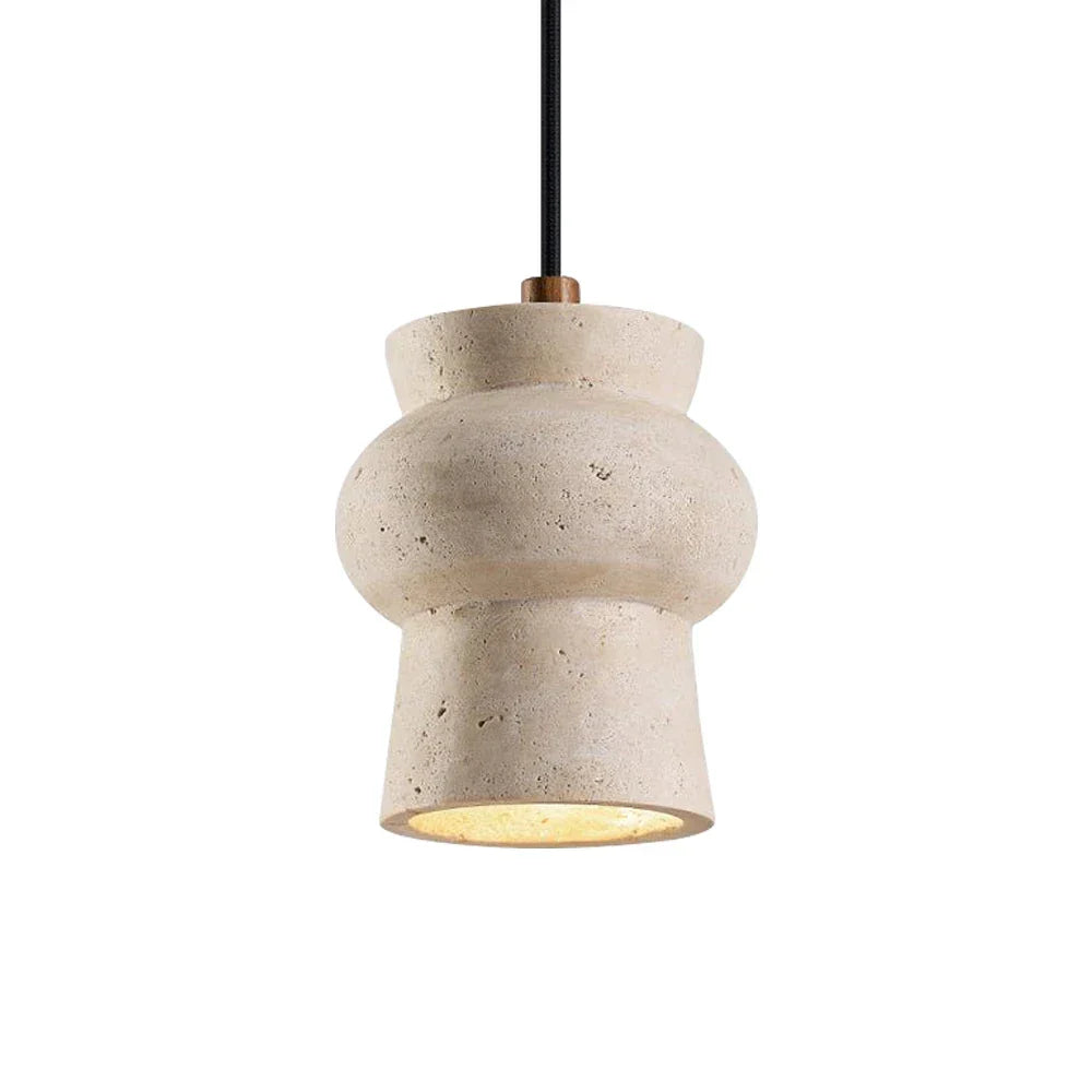 Travertine Arcus Cylindrical Pendant Lamp – Travertine detail 12