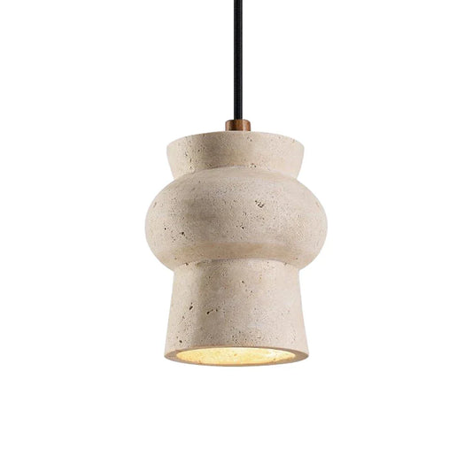 Travertine Arcus Cylindrical Pendant Lamp