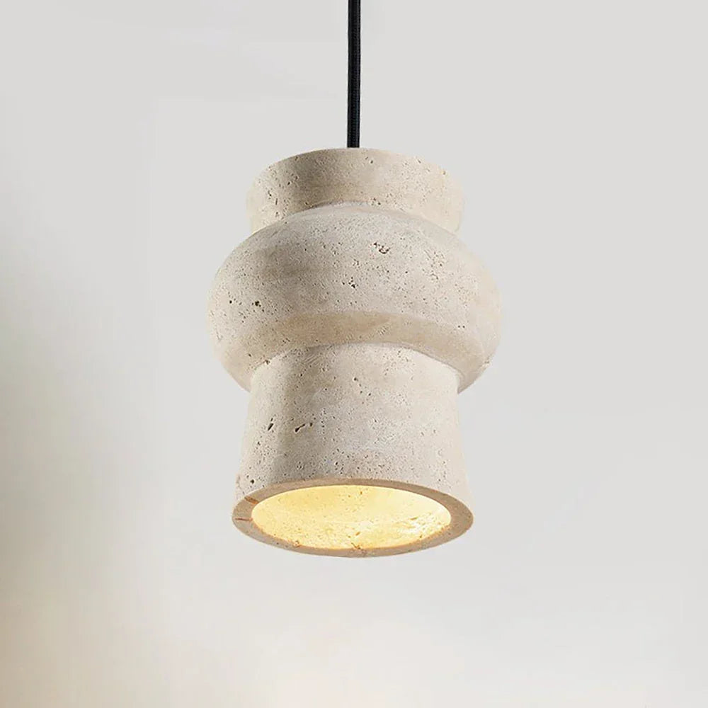 Travertine Arcus Cylindrical Pendant Lamp – Travertine detail 10