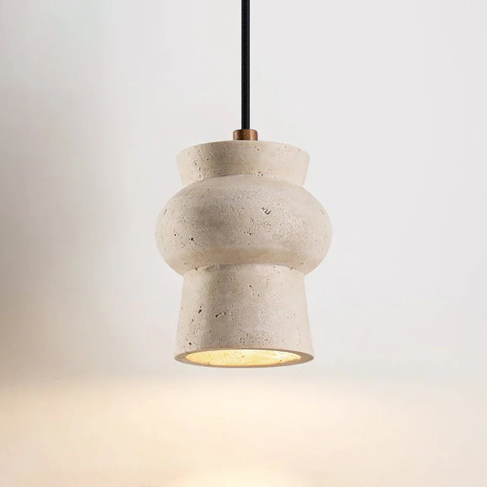 Travertine Arcus Cylindrical Pendant Lamp – Travertine detail 8