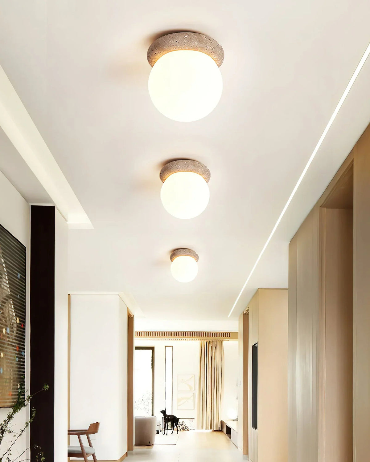 Travertine Asteroid Round Ceiling Lamp – Travertine detail 5