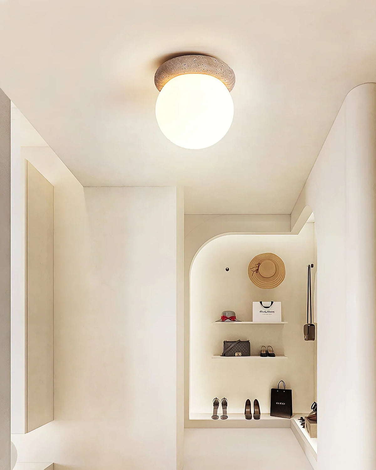 Travertine Asteroid Round Ceiling Lamp – Travertine detail 4