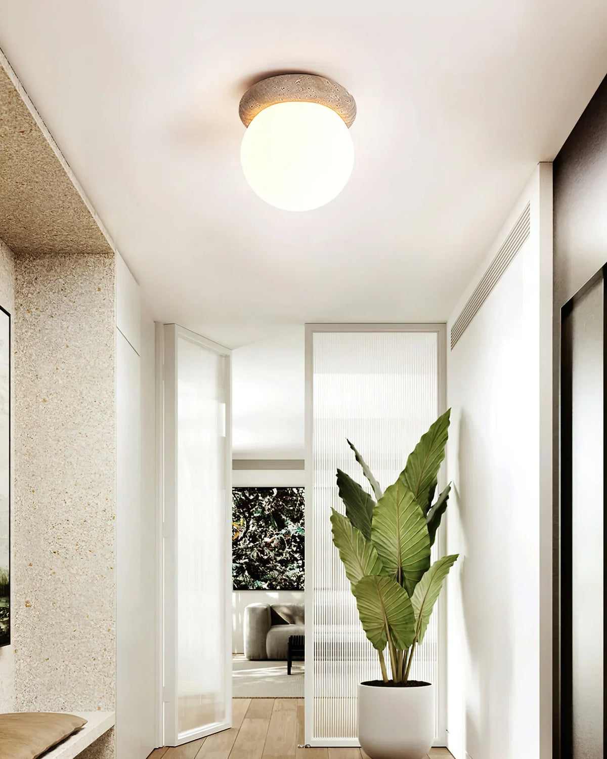 Travertine Asteroid Round Ceiling Lamp – Travertine detail 7