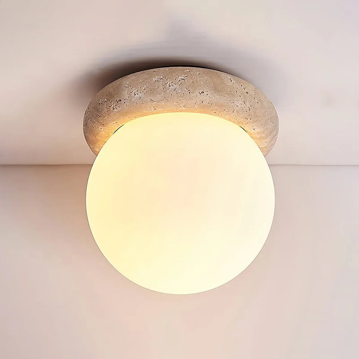 Travertine Asteroid Round Ceiling Lamp – Travertine detail 10