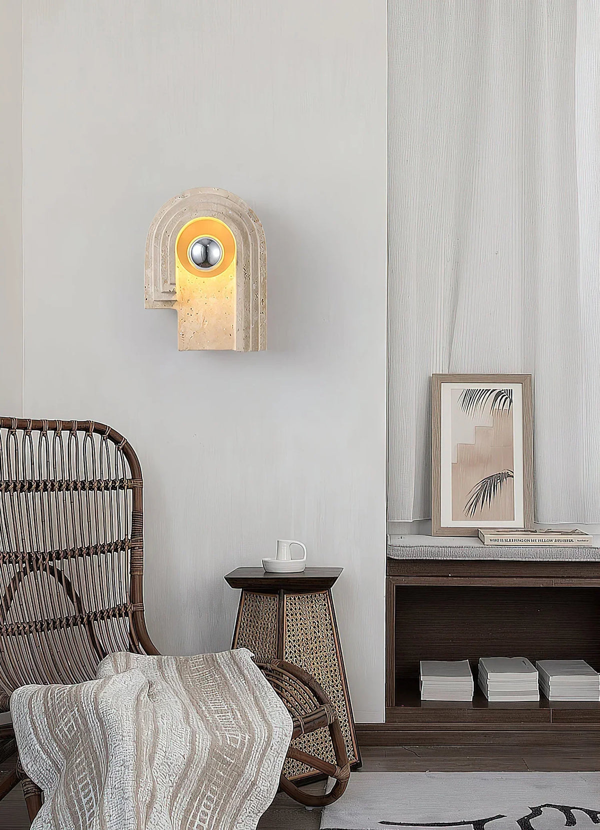 Travertine Bien Wall Lamp – Travertine detail 8