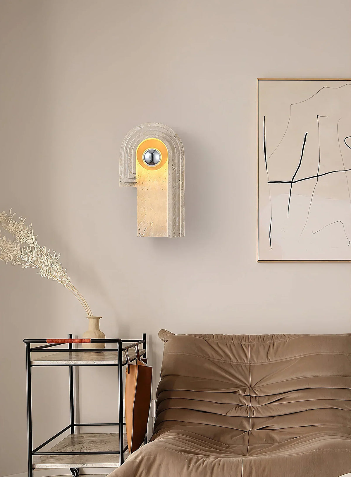 Travertine Bien Wall Lamp – Travertine detail 6